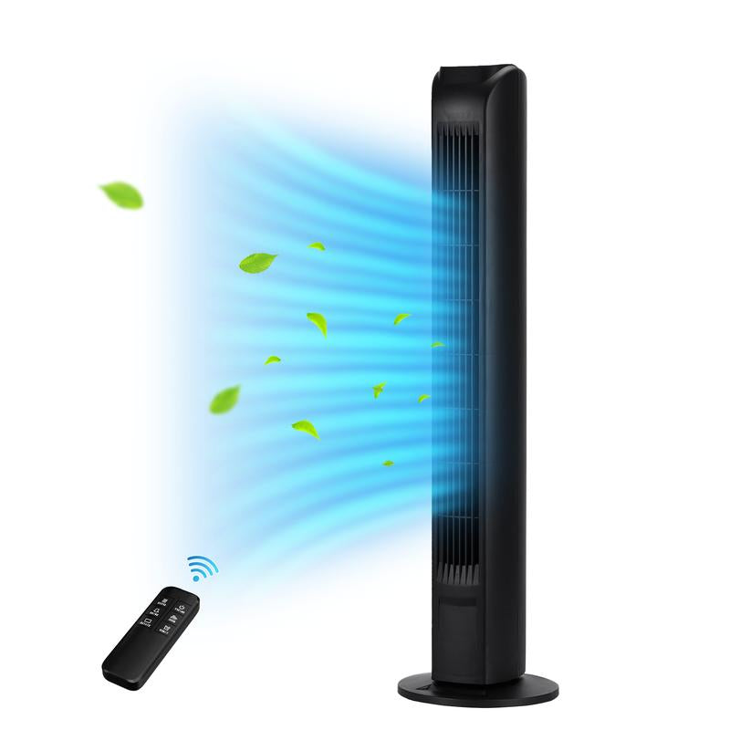 Smart Tower Fan – 90° Oscillating, Ultra-Quiet Cooling for Bedroom or Home | 4 Speeds & Modes, 25dB Whisper-Quiet, Sleek Black Design